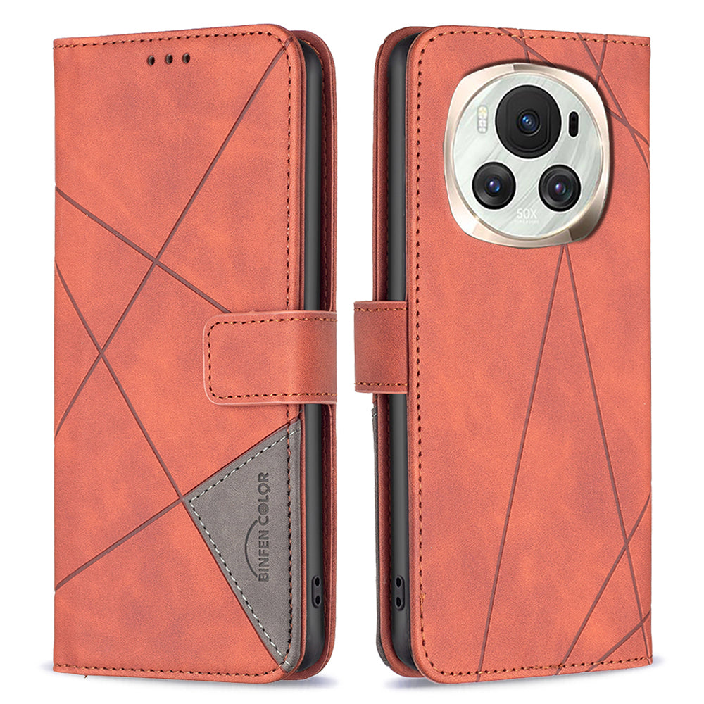 BINFEN COLOR BF05 For Honor Magic6 5G Magnetic Phone Case Leather Geometric Cover BINFEN COLOR BF05 For Honor Magic6 5G Magnetic Phone Case Leather Geometric Cover